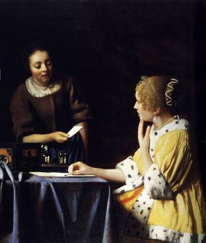 約翰尼斯 維米爾 Mistress and Maid (Lady with Her Maidservant Holding a Letter)